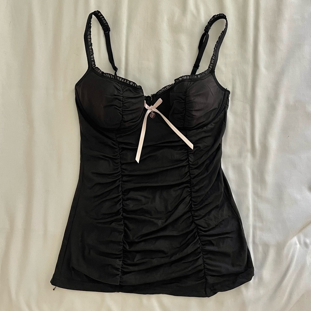 Victoria’s Secret Black Stretchy Corset Style Top